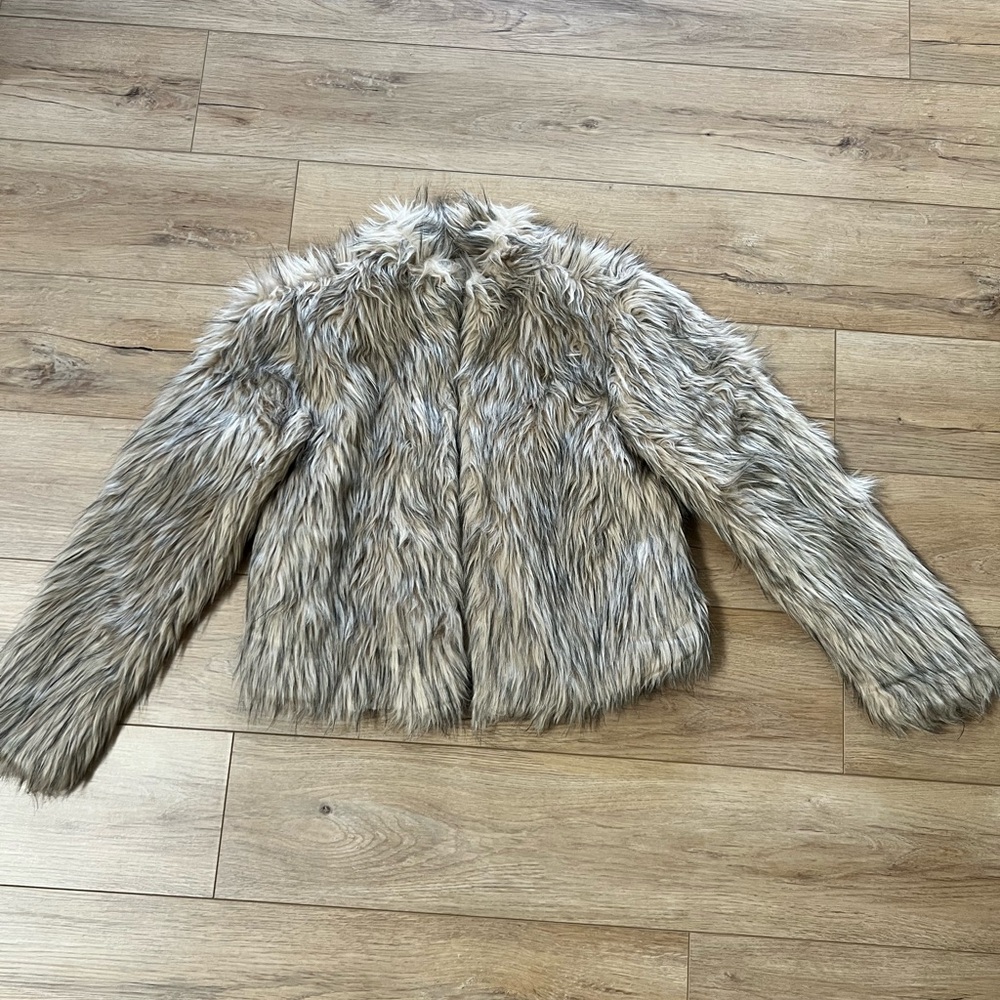 Fashion Nova Faux Fur Teddy Jacket - Brown